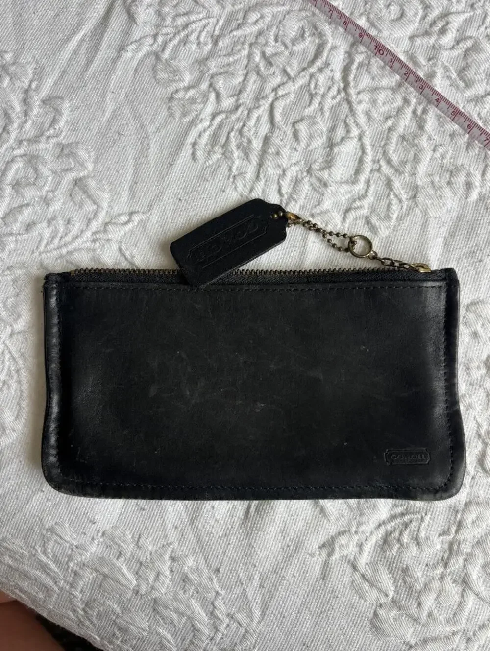 Vintage Coach black leather pouch